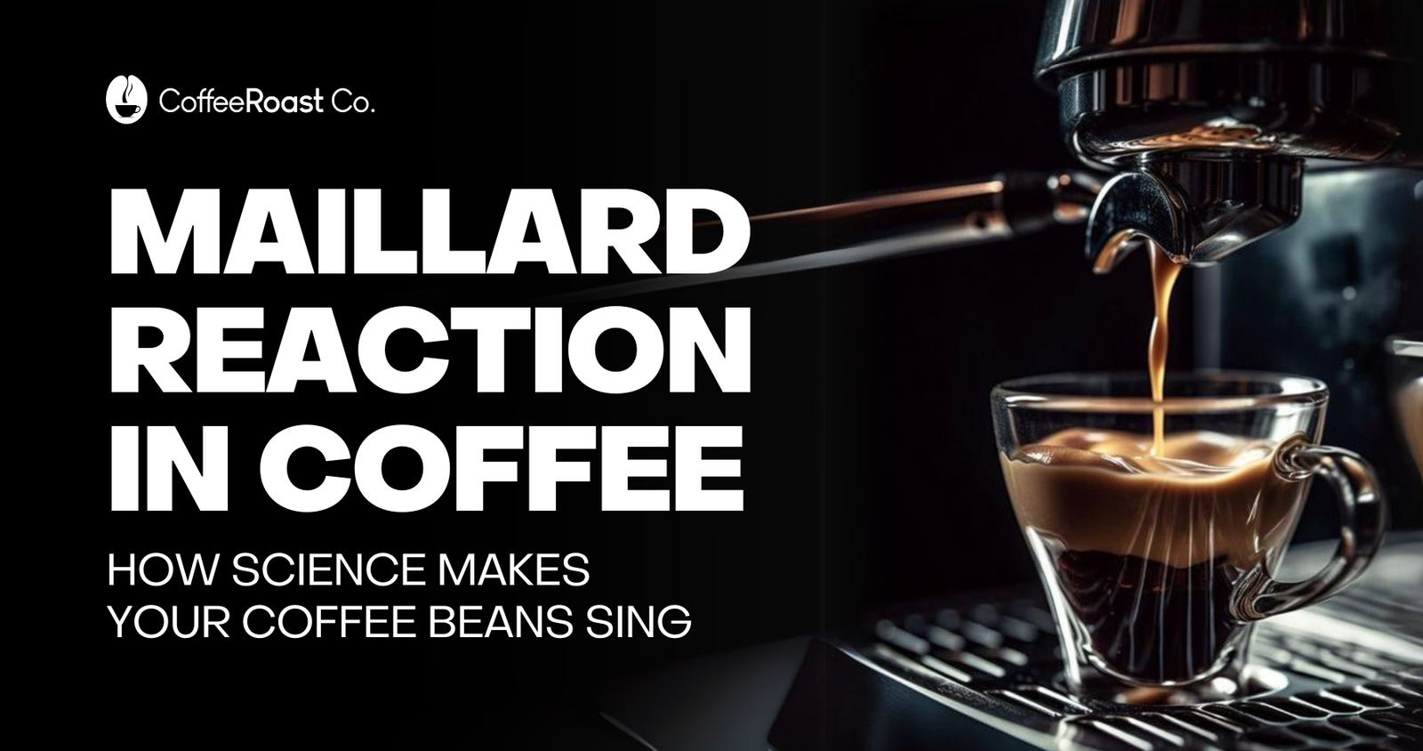 Coffee pouring from metal pour-over dripper into clear glass mug on dark surface