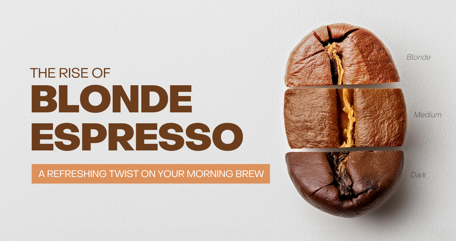 Three coffee beans labeled blonde