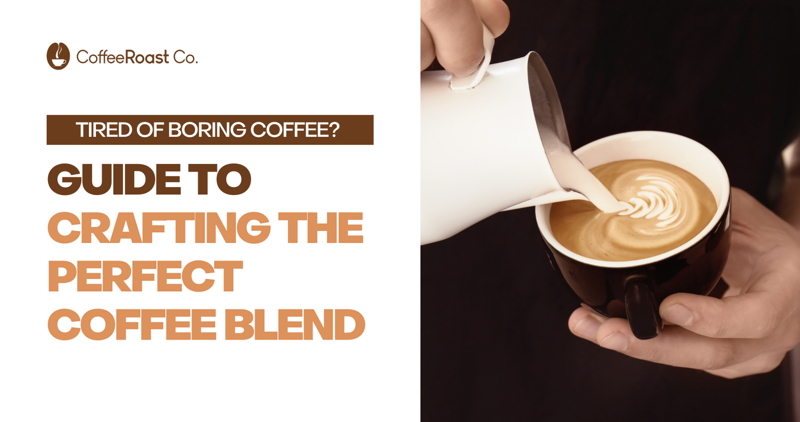 Barista pouring steamed milk into espresso cup with latte art design