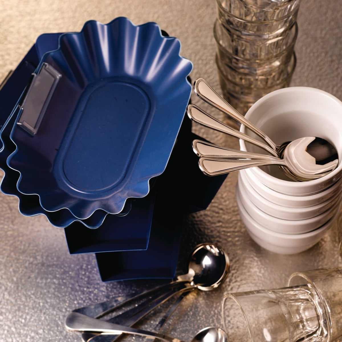 Rattleware Oval Coffee Bean Tray, Blue (Dozen) — image 4