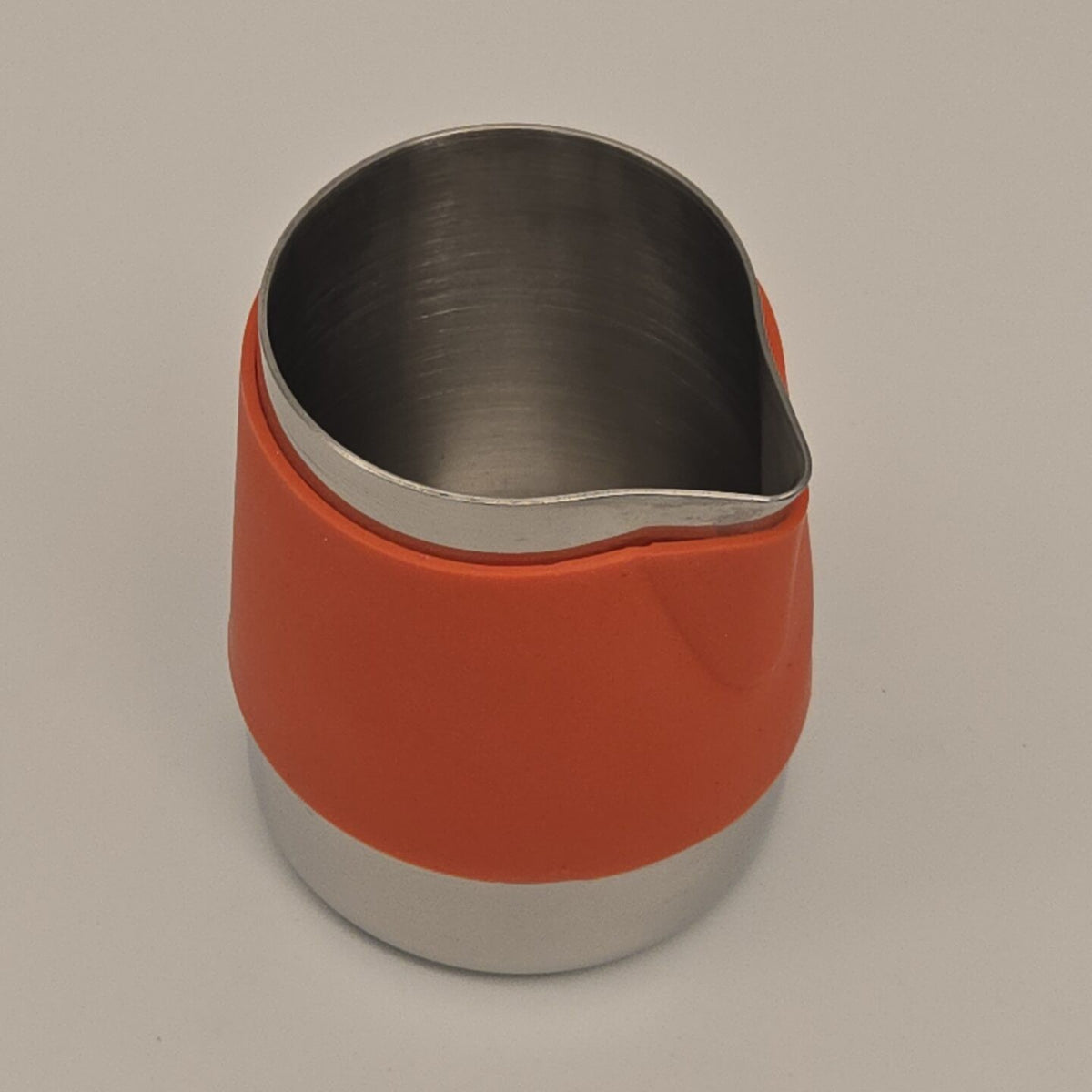 Rattleware 12 oz Handle-Free Macchiato Pitcher with Rubber Shell — image 3