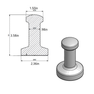 Rattleware 60mm Grooved Aluminum Espresso Tamper — image 3