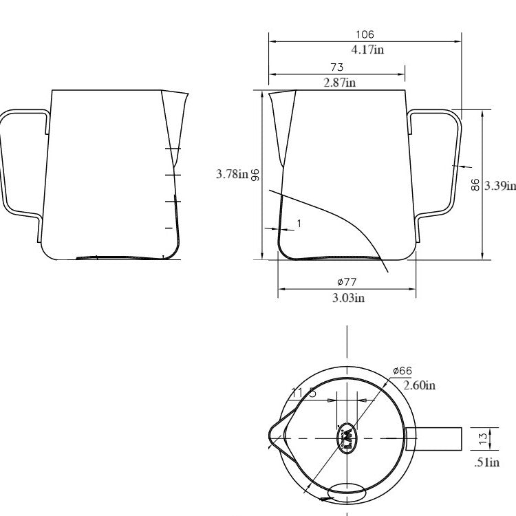 Rattleware Etched Stainless Steel Latte Art Pitcher — image 8