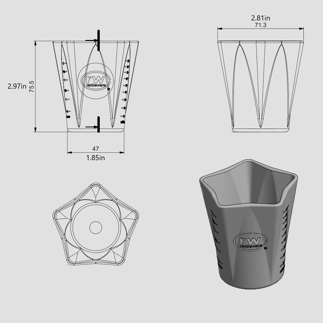 Rattleware Shot Pitcher, Smoked, 5-Spout Graduated Polycarbonate — image 5