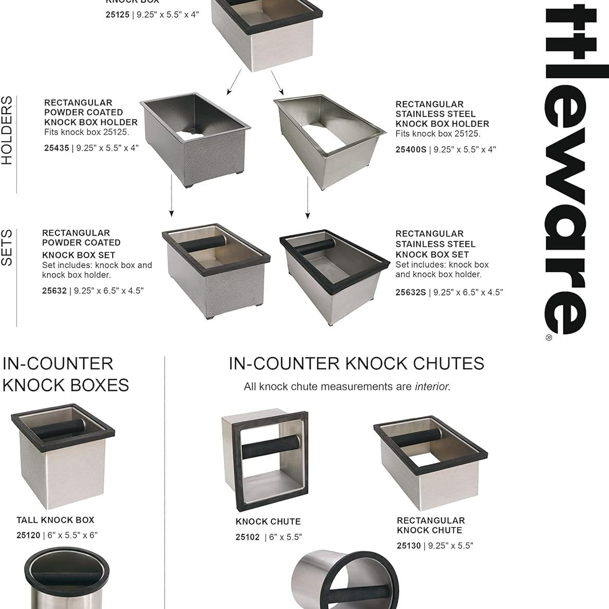 Rattleware Stainless Steel Knock Box with Splash Guard — image 4