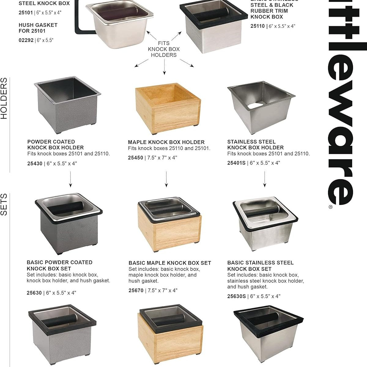 Rattleware Stainless Steel Knock Box with Splash Guard — image 3