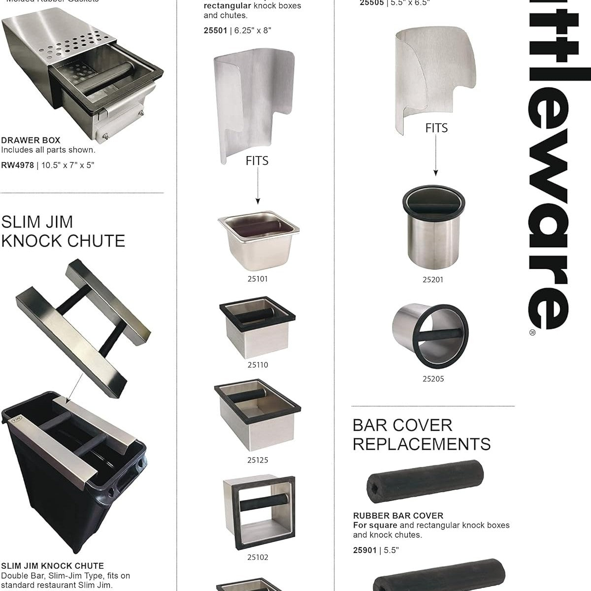 Rattleware Stainless Steel Knock Box with Splash Guard — image 5