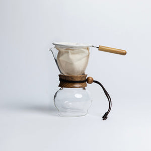 Hario Drip Pot Woodneck Coffee Brewer with Cloth Filter — image 1