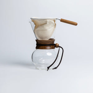 Hario Drip Pot Woodneck Coffee Brewer with Cloth Filter — image 2
