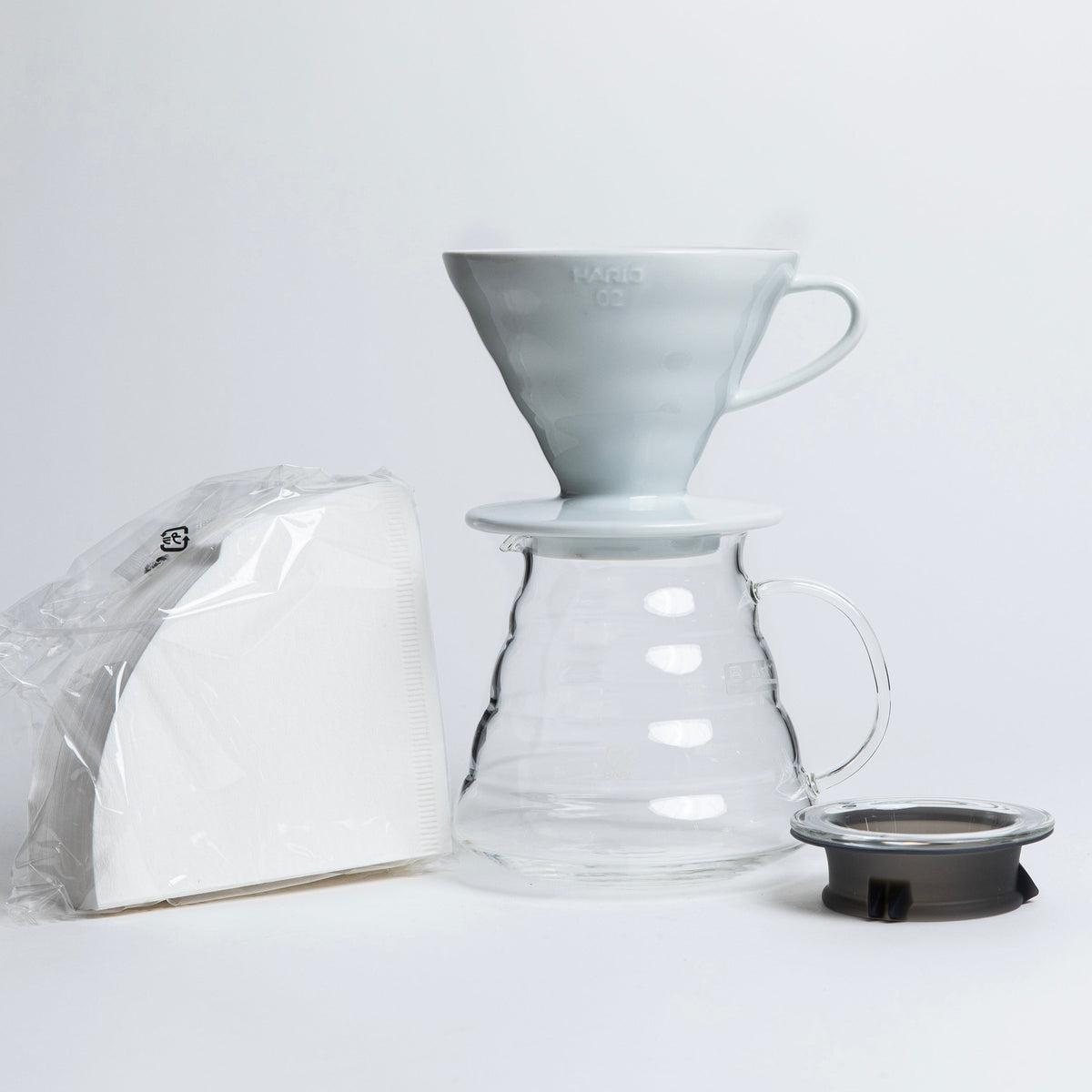 Hario V60 Pour Over Coffee Set, Size 02, White — image 1