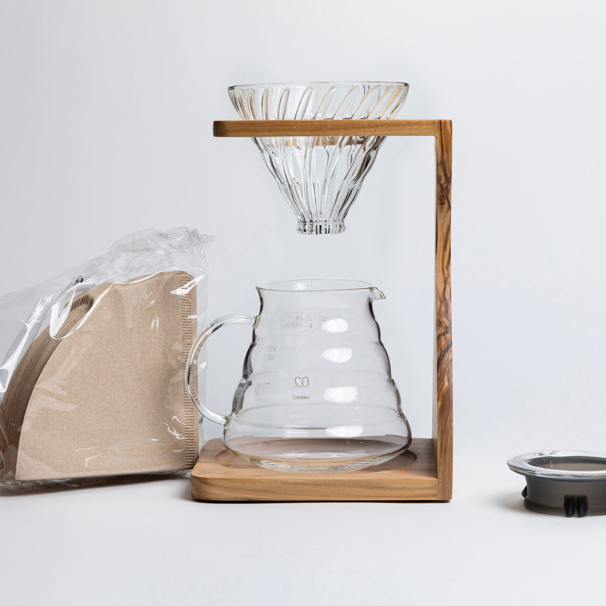 Hario V60 Olive Wood Pour Over Stand Set, Size 02 — image 1