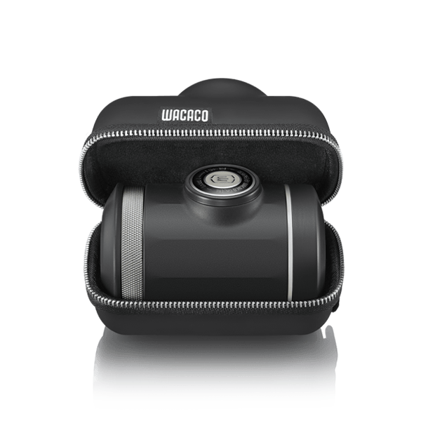 Wacaco Picopresso portable espresso maker inside its open protective case
