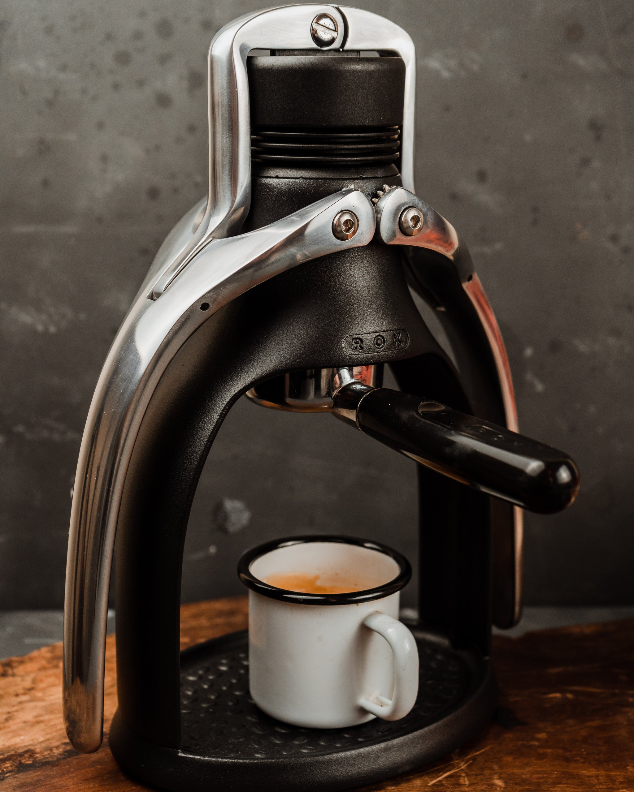 Rok Coffee Portable Espresso Maker - Durable Glass Composite Construction, Black