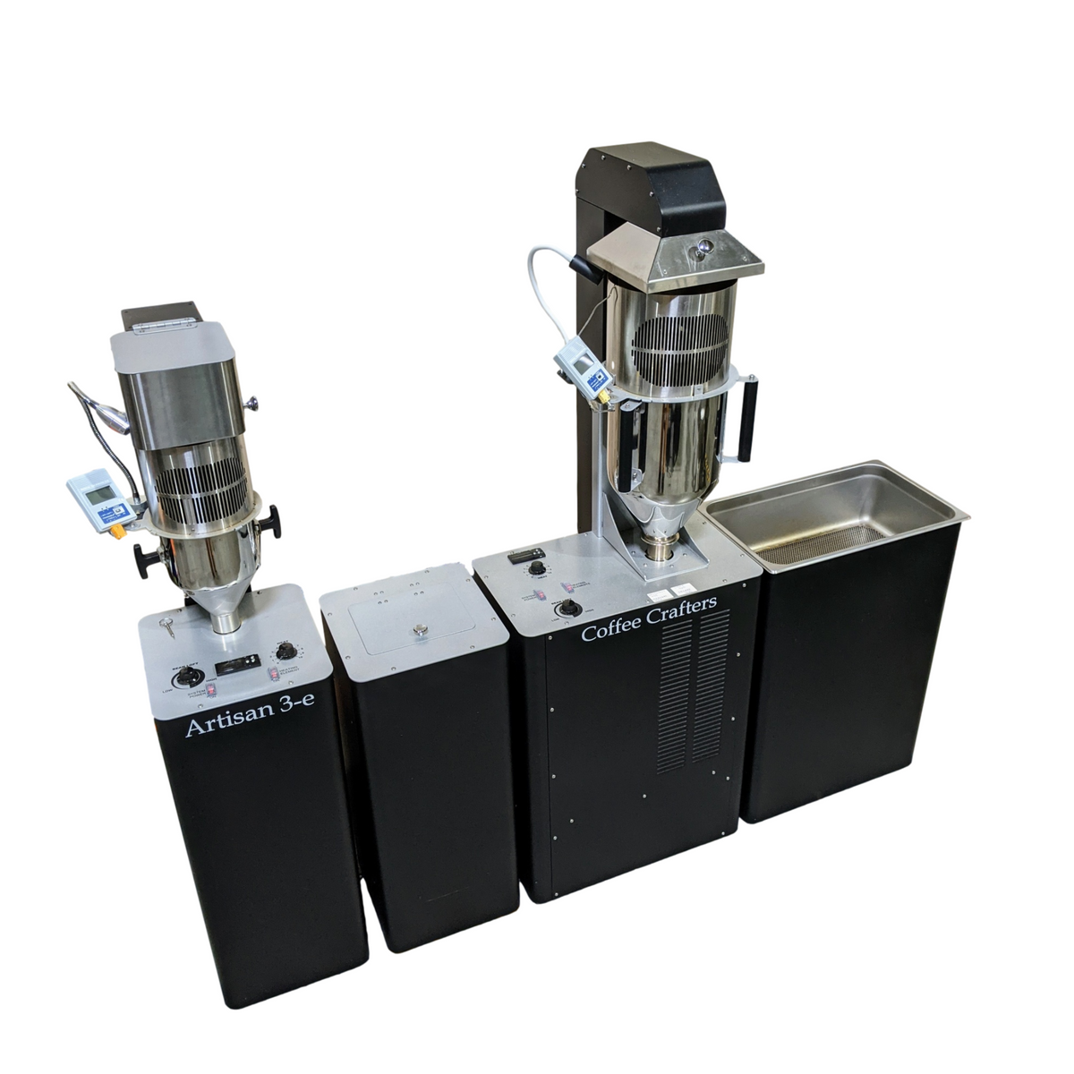 Coffee Crafters Artisan X-e & Artisan 3-e Combo Complete Commercial Fluid Bed Coffee Roaster & Bean Cooling System