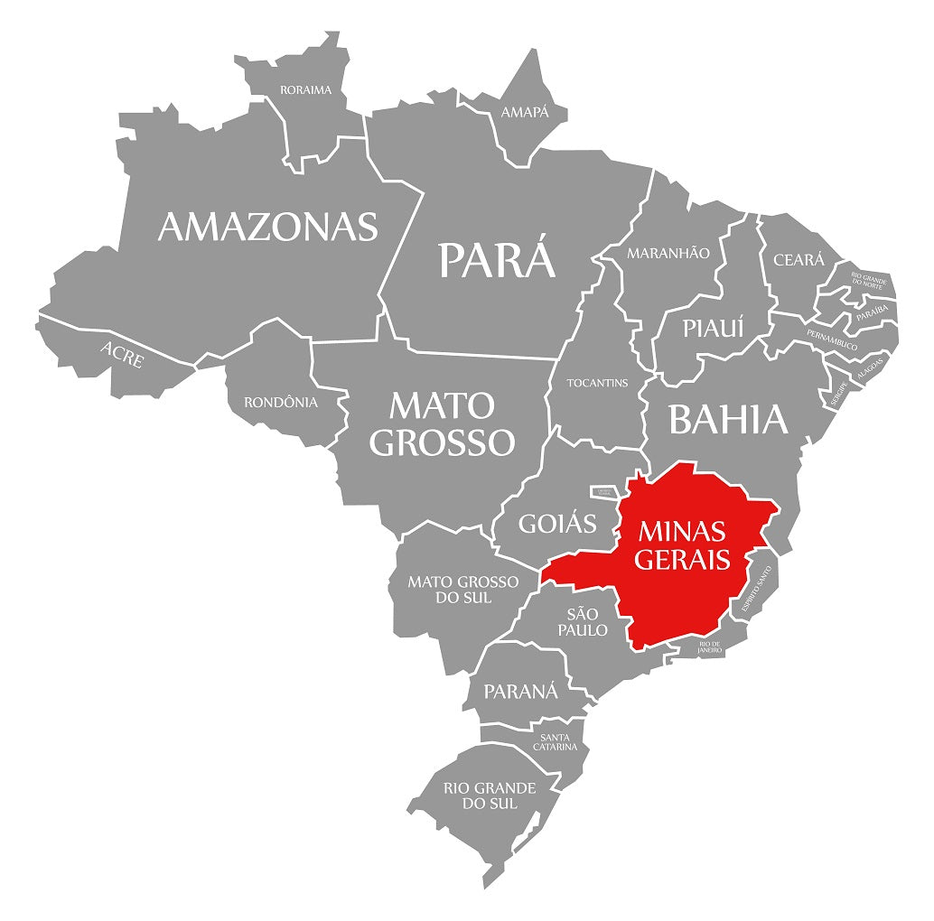 Green Coffee Growing Region Map Brazil